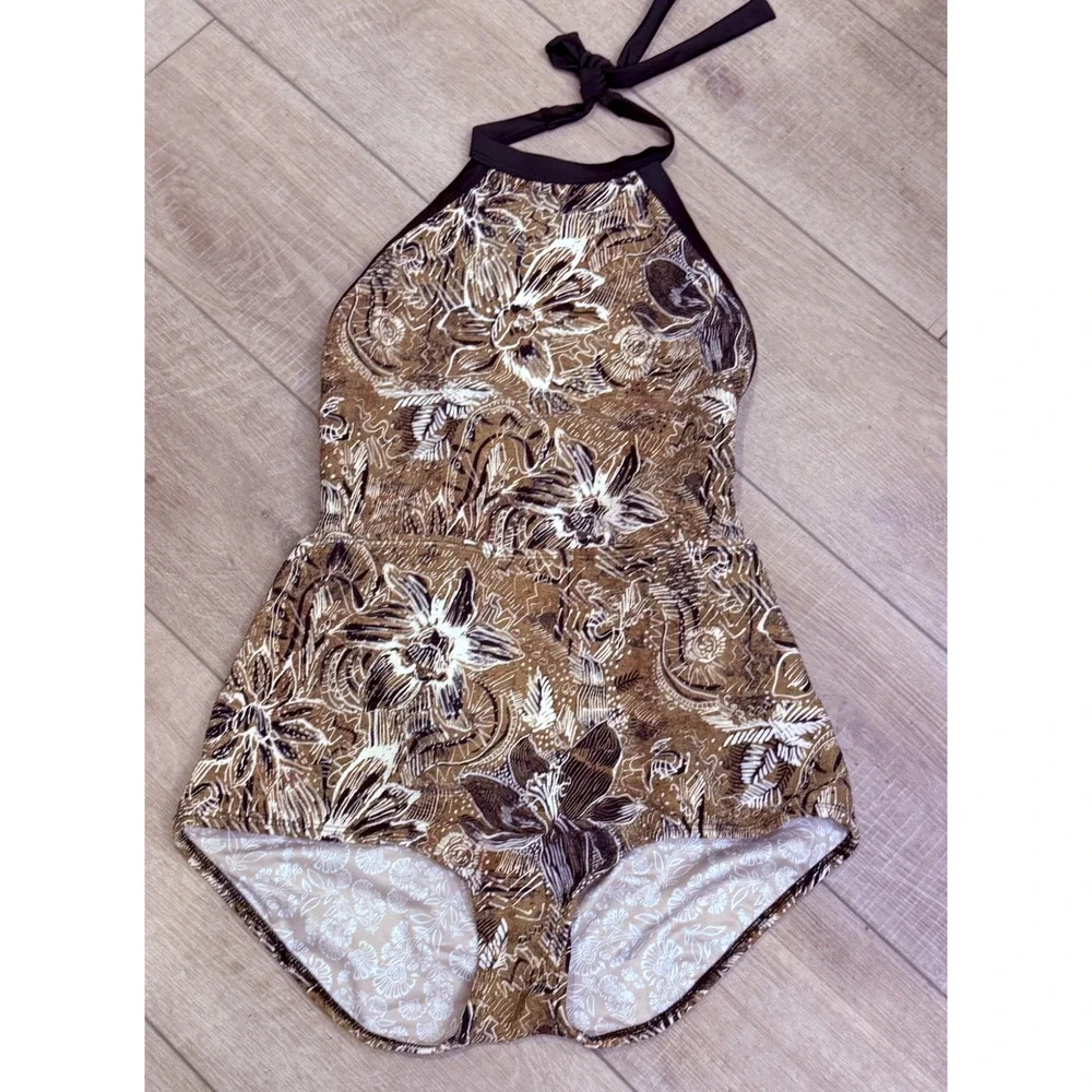NEW FREE PEOPLE PRINTED HEIDI SURF SUIT ONE PIECE SWIMSUIT SZ XL